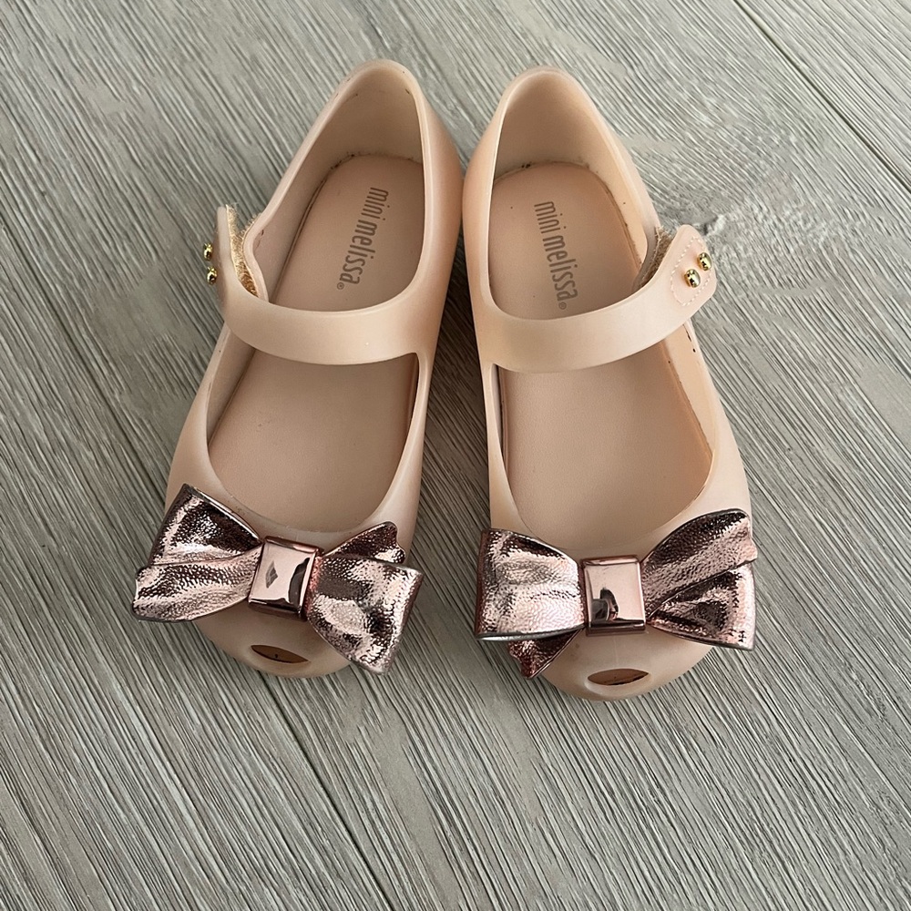 Mini Melissa Pink Bow Flats